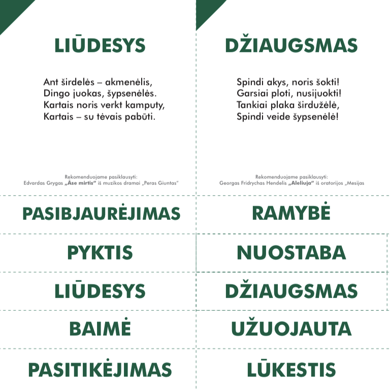 Emocijų pavadinimai - sukarpyti ir žaisti Montessori principu!